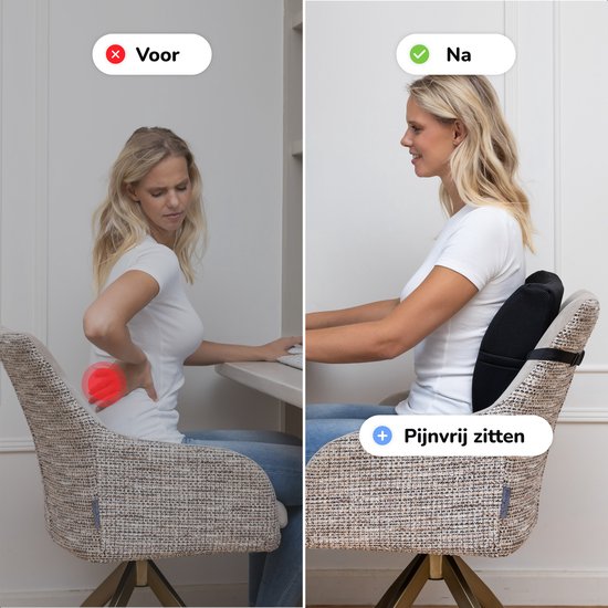 Alyze Ergonomische Rugkussen - Lendekussen Auto - Onderrug - Leeskussen - Traagschuim - Rugsteun Bed & Bank - Orthopedisch Steunkussen met Wasbare Hoes