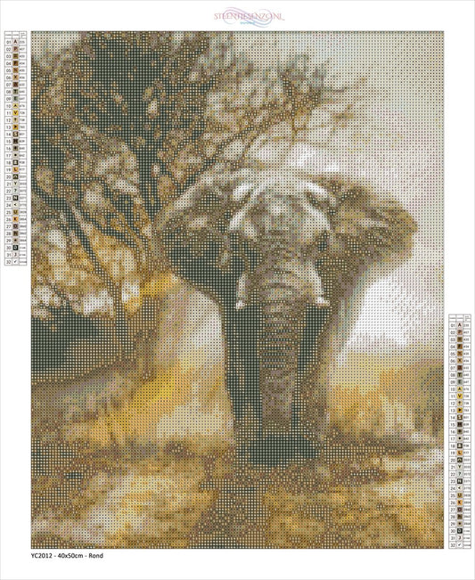 Dieren - Diamond Painting – Olifant – 40X50CM -