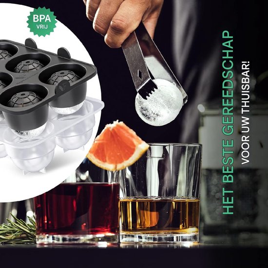 IJsblokjesvorm Set van 12 – Ronde Silicone XXL IJsblokken – Vaatwasmachinebestendig