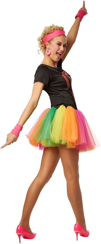Dressforfun Vrouwenkostuum popsterretje uit de jaren 80 XXL - verkleedkleding kostuum halloween verkleden feestkleding carnavalskleding carnaval feestkledij partykleding - 301676