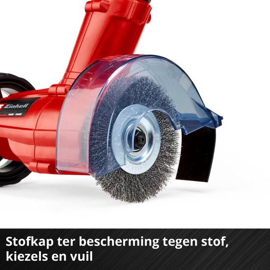 Einhell Accu Voegenreiniger GE-CC 18 Li Solo - Power X-Change - 18V/Li-ion - 1200 t/min - Borsteldiameter: 10 cm - Incl. staal- en nylonborstel - Excl. accu en lader