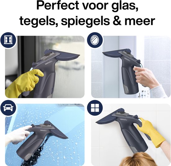 Elektrische Raamwisser CrystalClear - Ruitenreiniger USB Oplaadbaar - Ramenwasser met Afneembaar Reservoir - Sprayfunctie - Inclusief 2 Microvezeldoeken - Samako