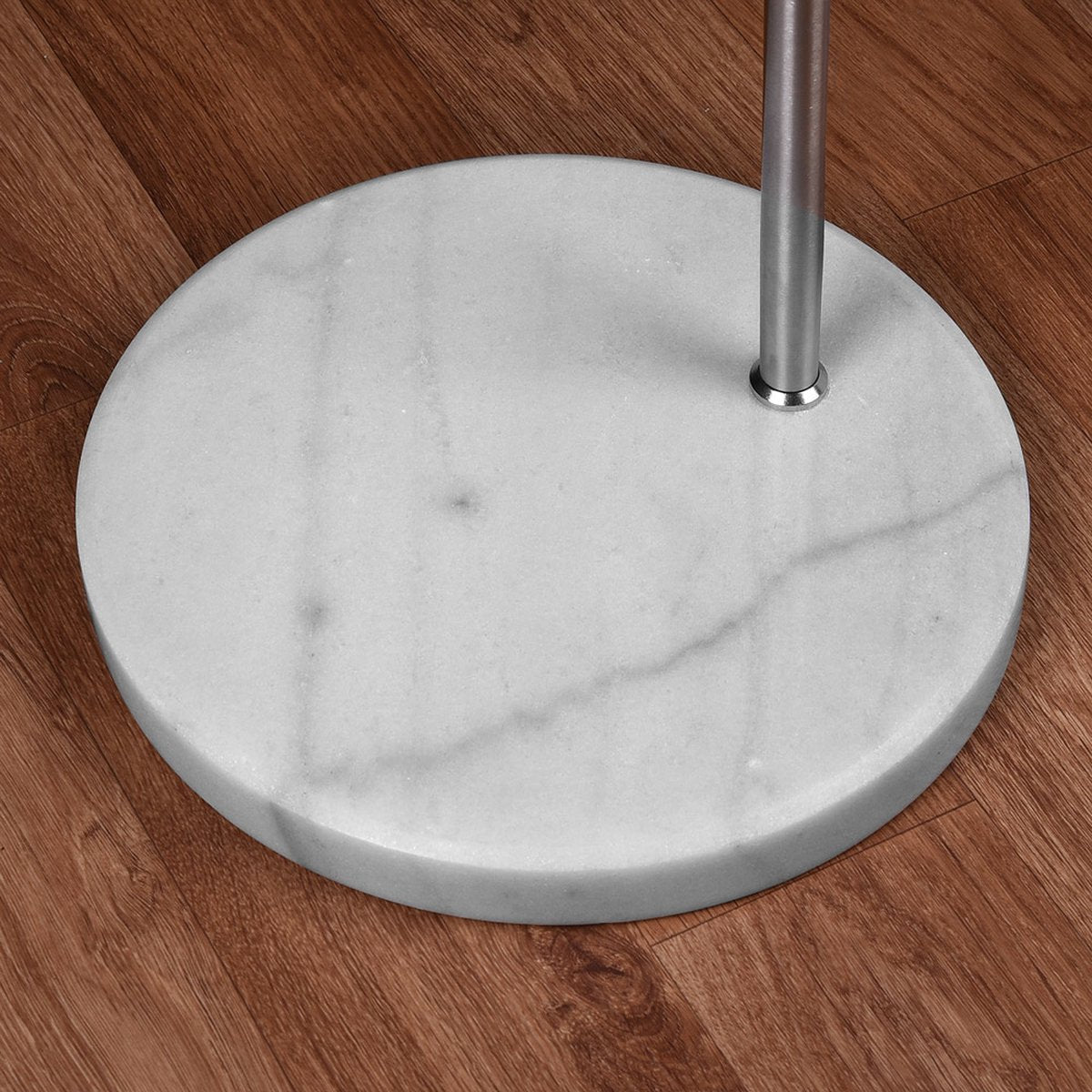 Monzana Retro Design Booglamp - Staande Vloerlamp - Verstelbaar 190-210 cm - Opaalwit - Zilver