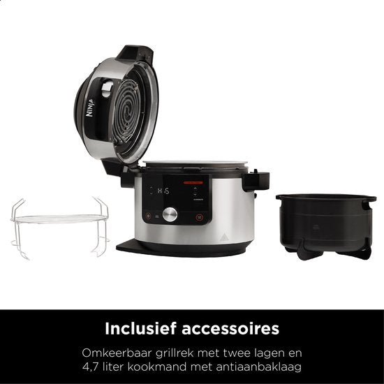 Ninja Foodi OL650EU Multicooker - 12 Kookfuncties - 7,5 Liter - Inclusief Airfryer, Pressure Cooking, Stomen, Grillen