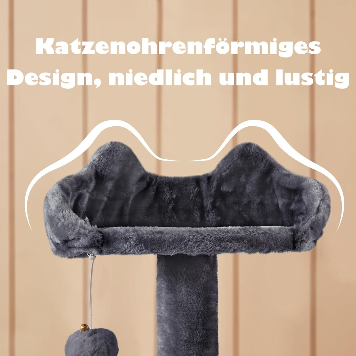Yaheetech Krabpaal - 3 Uitkijkplatforms - 2 Kattenholletjes - 49 x 49 x 139 cm - Donkergrijs