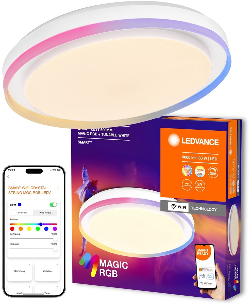 Ledvance Smart+ Orbis Zest wifi plafonnière – Ø 50 cm – wit – RGB & tunable white