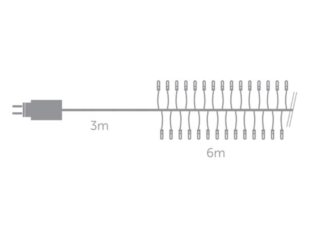 LED Lichtsnoer - 510 LED - 6 m - IP44 - Warmwit/Zwart