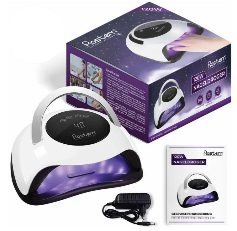 Rostem 120 Watt UV LED Nageldroger - Nagellamp - LED Lamp - Lange Snoer - Wit