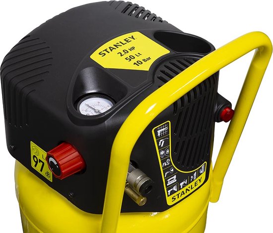 Stanley – D230/10/50V Luchtcompressor – 10 bar – Olievrij, tankinhoud 50 L