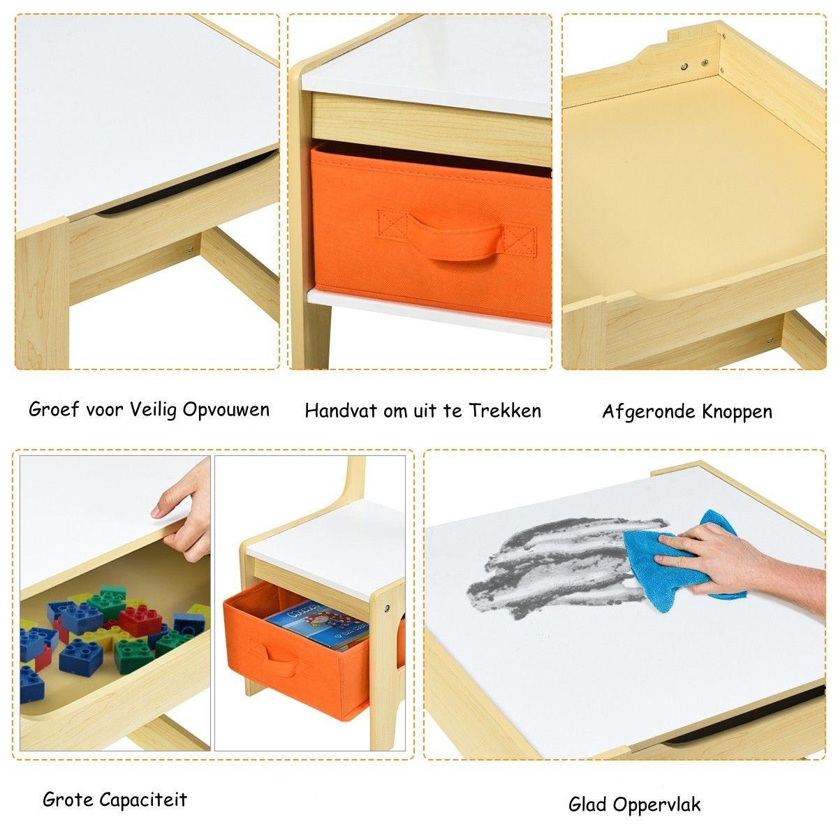 Coast Kindermeubelset 3 Delig - Tafel en 2 Stoelen - Multifunctioneel - Hout