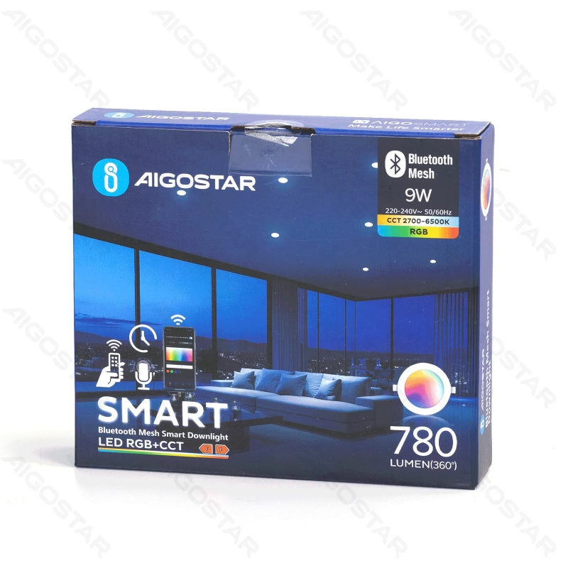 Aigostar Bluetooth MESH slimme downlight 9 W RGB+CCT