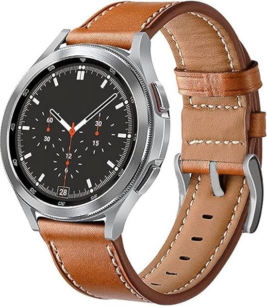 Podec Smartwatchbandje – Samsung Galaxy Watch compatibel – 20 mm – iOS/Android – Bruin