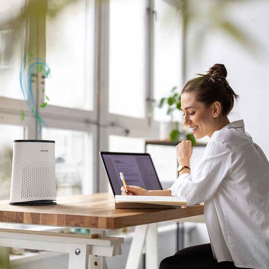 Auronic Luchtreiniger Compact Pro - Met HEPA 13-filter - 150 m³/u - 30 m² - Aromatherapie functie - 3 Standen - Air Purifier - Wit