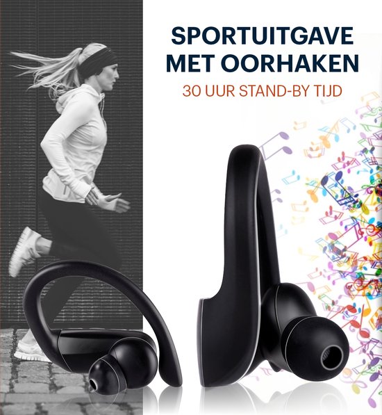 Grundig Draadloze Bluetooth Oordopjes - True Wireless Oortjes Draadloos - Earbuds met Tot 30 uur speeltijd - USB-C Snelladen - Comfortabele Pasvorm - Zwart