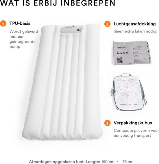 Stokke JetKids CloudSleeper, Mickey Celebration - Opblaasbaar reisbed - Geïntegreerde pomp, ademende mesh-hoes en bumpers over volledige lengte om uw kind veilig te houden - voor kinderen vanaf 3 jaar