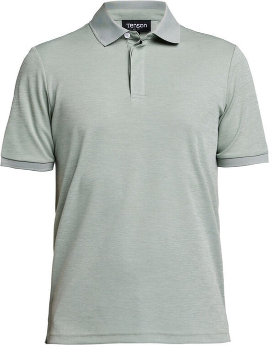 Tenson TXlite Melange Polo Heren - Grijsgroen - 4XL - Sneldrogend - 100% Gerecycled Polyester