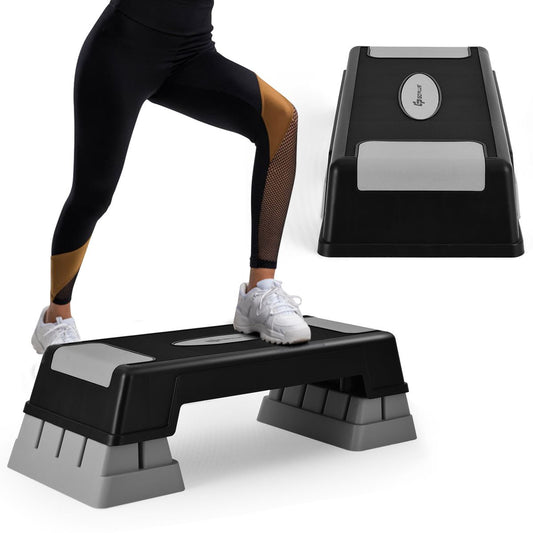 Coast Aerobic Stepper - Hoogte Verstelbaar - 75,5 cm - met Anti-Slip Doppen - Grijs/Zwart