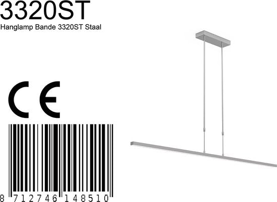 Steinhauer - hanglamp - Bande - staal - acryl metaal - design lamp - LED - 3320ST