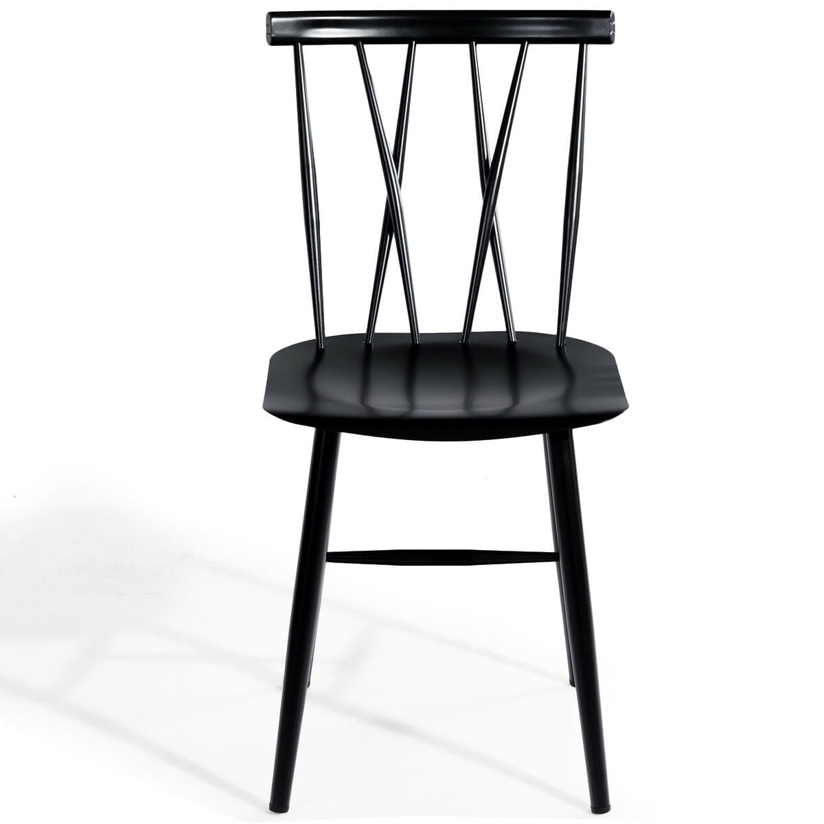 coast Set van 2 Zwarte metalen eetkamerstoelen – 40 x 51,5 x 82 cm – Keuken/Woonkamer/Bar
