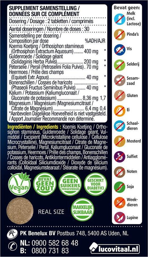 Lucovitaal Vochtbalans Tabletten Voedingssupplement - 60 tabletten
