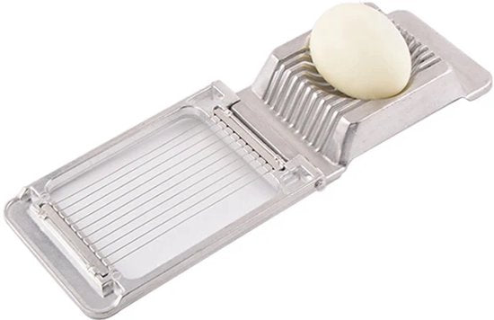 TTD® RVS Eiersnijder Natuurlijk – Eiersnijder van Roestvrij staal met Aluminium Draad voor Perfecte Eiplakjes
