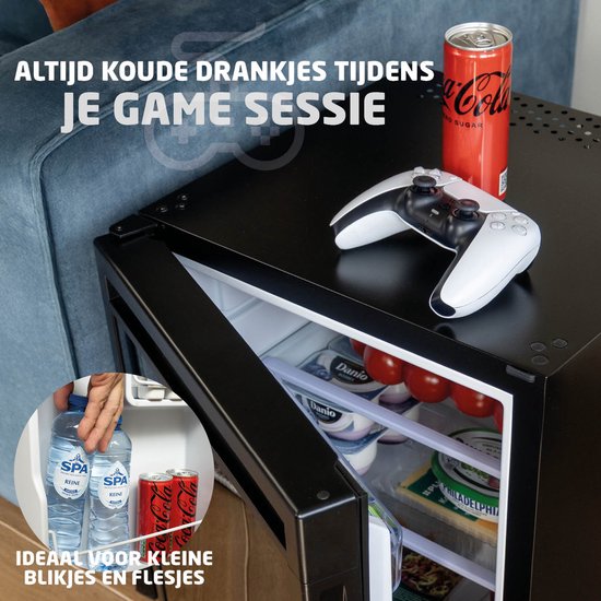 BREND BR-2225 Mini Koelkast Vrijstaand 30 Liter – Tafelmodel Fridge met Instelbare Temperatuur – Minibar met Verstelbare Deurrichting – Zwart