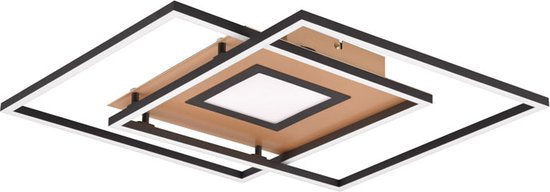 Trio Plafonniere Via – LED Plafondlamp – 36W – Messing – 50 x 50 x 6,5 cm