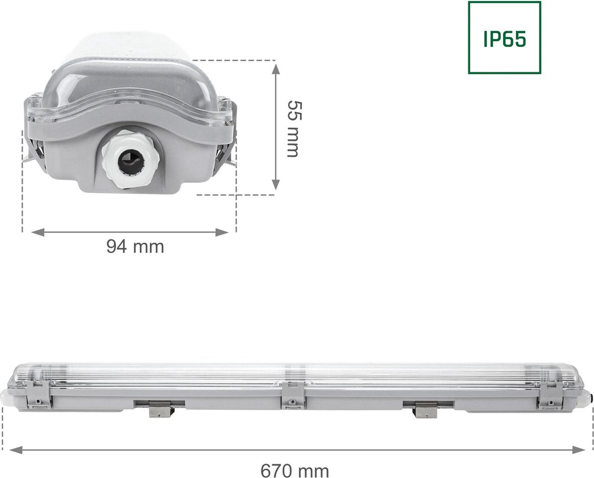 LED’s Light LED TL Armatuur + Buis | 2x 18W | 120 cm