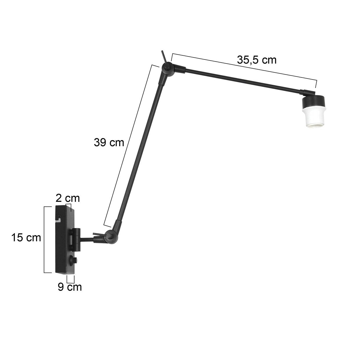 Steinhauer - Prestige Chic - wandlamp knik - zwart
