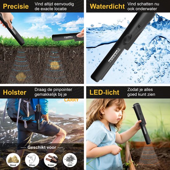 ODESSEY Metaaldetector - met Pinpointer - Kind - Volwassene - Professioneel - Avonturier