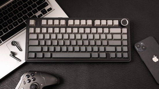 EPOMAKER x AULA F75 - Zwart/Grijs - Mechanisch Draadloos Toetsenbord - RGB - 75% - QWERTY - Gaming Toetsenbord - Reaper Switch