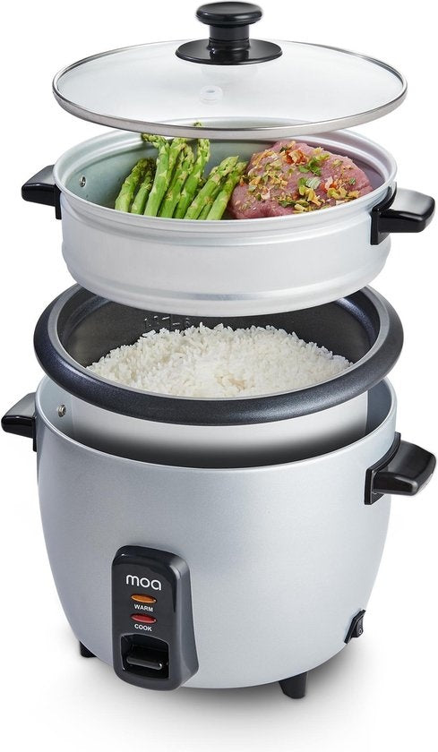 MOA Rijstkoker met Stomer 1,5 liter - RVS - RC18S