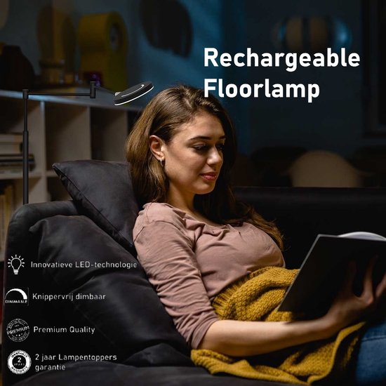 Steinhauer vloerlamp Soleil - zwart - luminium - 3515ZW