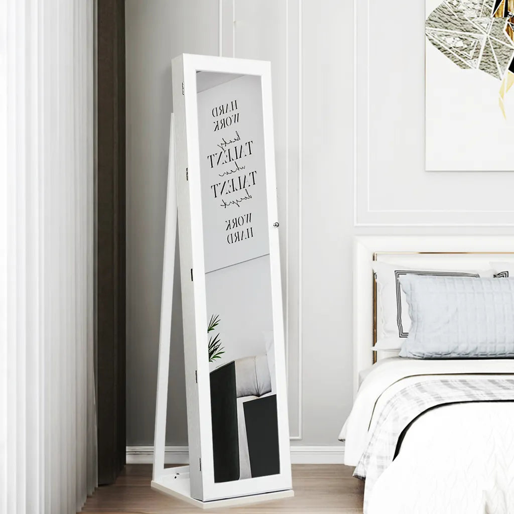 Coast Sieradenkast met Spiegel - MDF - 37 x 38 x 157 cm - Wit
