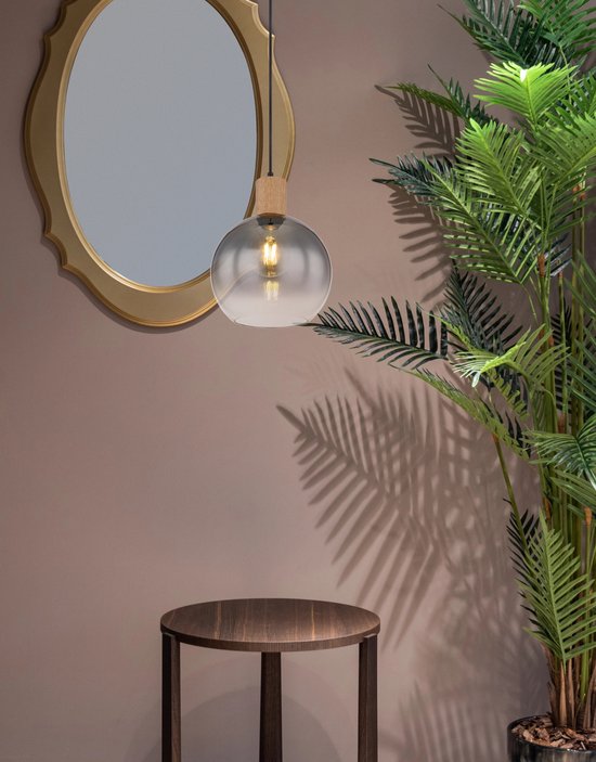 Globo - hanglamp - Moitas - zwart - glas - Ø 25cm - E27 - 15656H