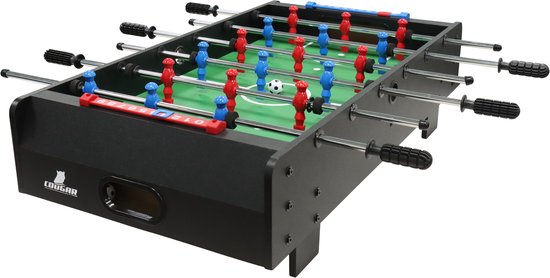 Cougar Voetbaltafel Mini – 3ft Tafelvoetbalspel – Compacte Voetbaltafel voor Thuis – Inclusief Voetballetjes – Zwart