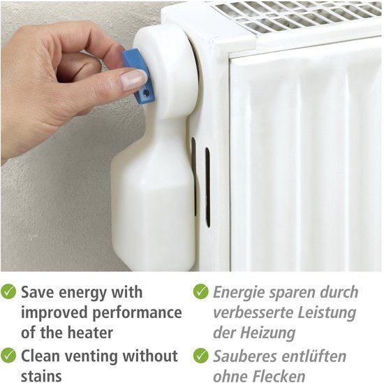 WENKO Radiator Ontluchter met opvangbakje - Universele radiatorontluchter - Handmatige ontluchter
