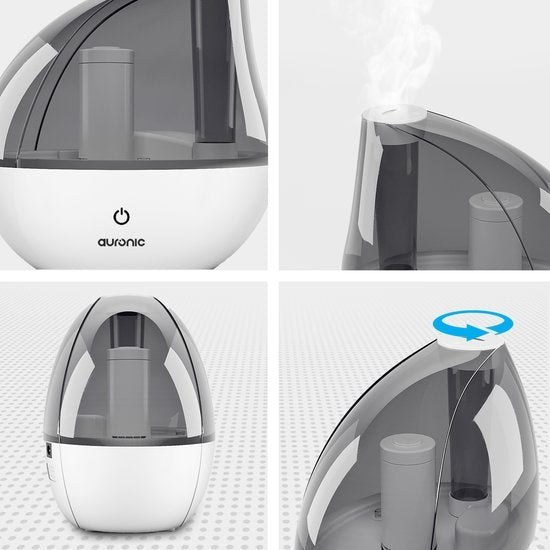 Auronic Luchtbevochtiger - Geschikt voor Babykamer & Slaapkamer - Wit - Inclusief Waterfilter