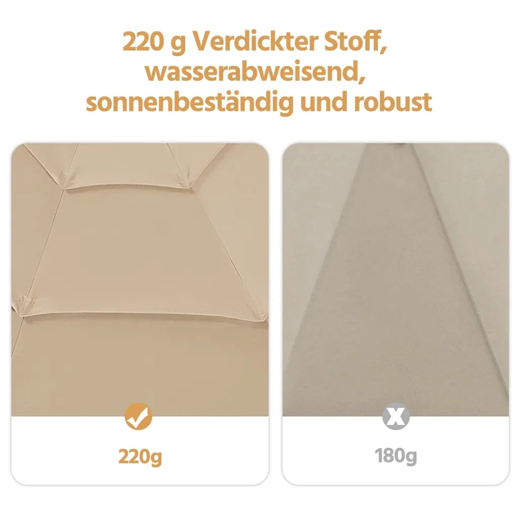 Yaheetech 3-laags Kantelbare Parasol Ø324 cm, Lichtbruin