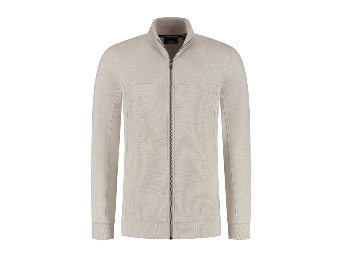 Boston Brothers Full Zip Sweat Vest - Sand - Maat L