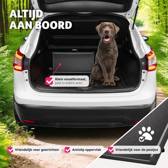 tectake® - Hondenloopplank Paw Step - Loopplank Hondentrap - Trap Hond - inklapbaar en antislip, tot 90kg