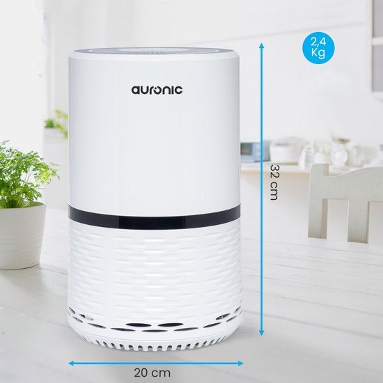 Auronic Luchtreiniger - Air Purifier met HEPA Filter - Verwijdert 99,97% - 25W - 3 Standen - Wit