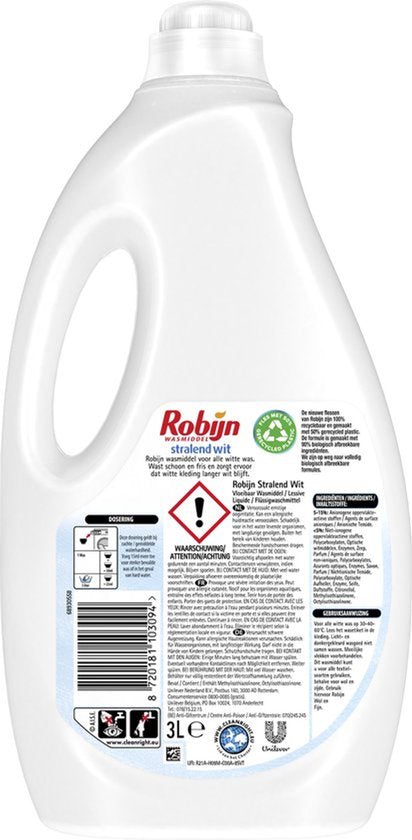Robijn - Vloeibaar Wasmiddel - Stralend Wit - 60 wasbeurten