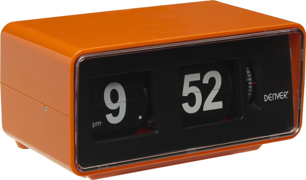 Denver Retro Wekkerradio - FM Radio - Retro Flip van Cijfers - CR425 - Oranje