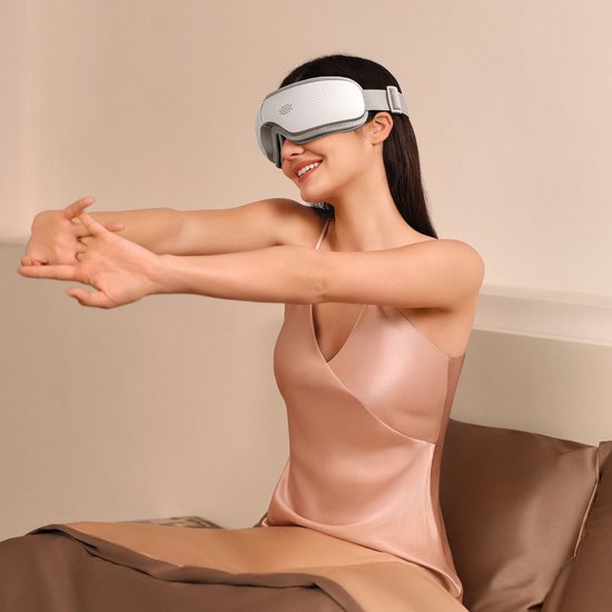 SKG – Draadloze oogmassage-apparaat – 5 Modi Compressie + Warmte & Bluetooth – ES300 – Wit