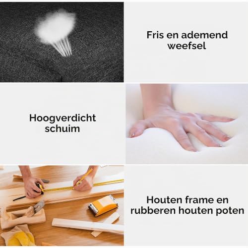 Yaheetech eetkamerstoelen met hoge rugleuning - set van 2 - zwart