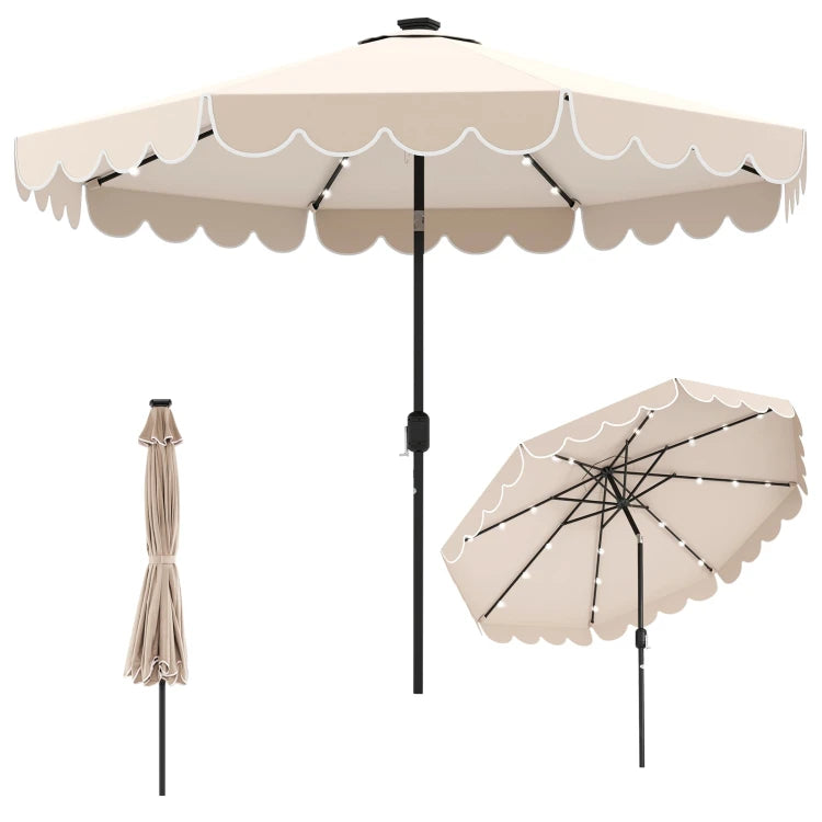 Coast Tuinparasol met Solar LED – Kantelbare Parasol met Slinger en 8 Ribben