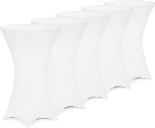 Statafelrok – 5 Stuks Ø 70-75cm Stretch - Wit