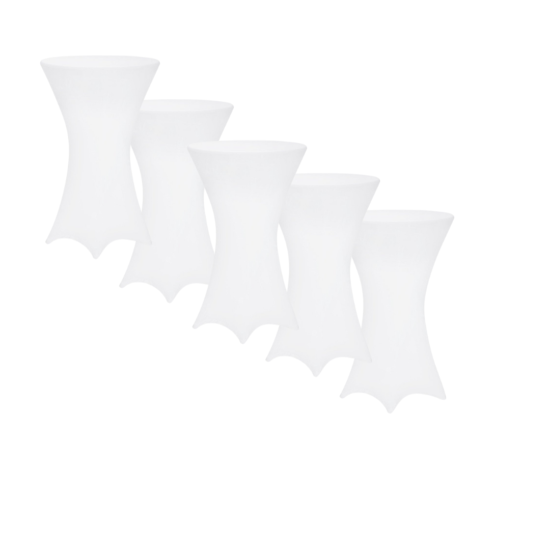 Statafelrok – 5 Stuks Ø 80-85cm Stretch - Wit