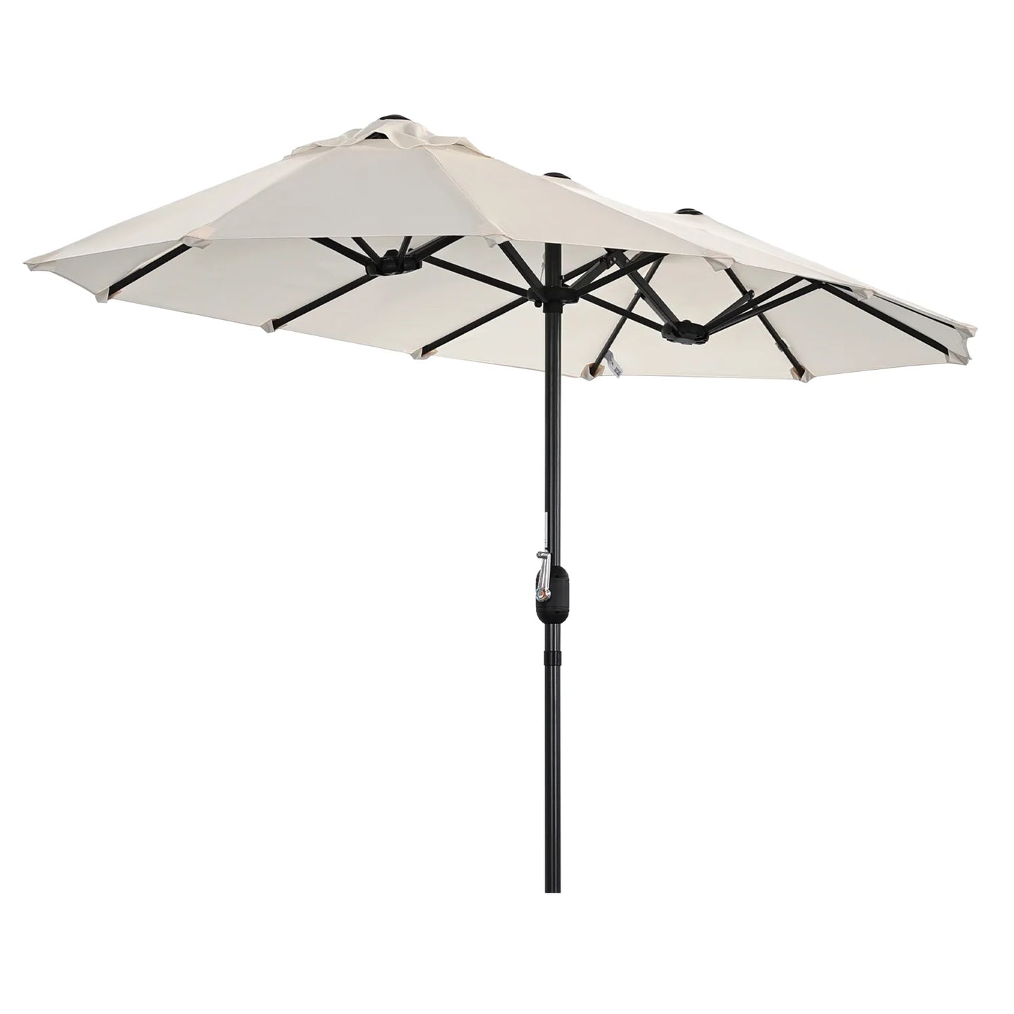 Angel Living 297×153 cm Dubbele Tuinparasol Beige – UPF 50+, Ovaalvorm, Handslinger